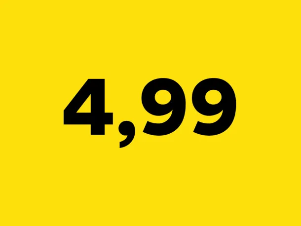 Visueel voorbeeld prijspsychologie