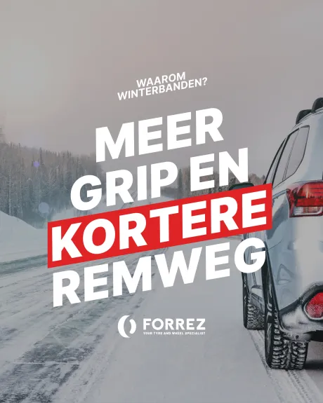Social media post voordelen van winterbanden voor campagne van Forrez