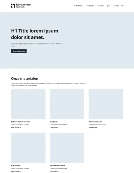 wireframe voorbeeld website homepage