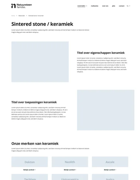 wireframe voorbeeld website homepage