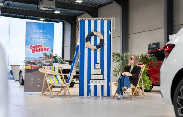 Design rollup als showroommateriaal voor Costa Delbar