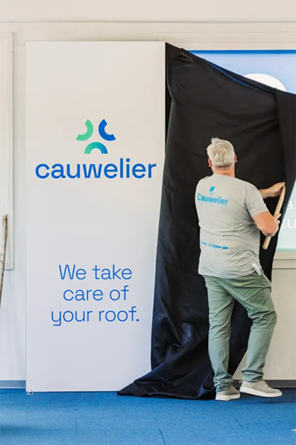 Rebranding voor Cauwelier door GBL Agency - tentoonstelling nieuw logo